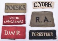 6x Far East Made Slip-on Regimental Shoulder Titles