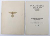 Third Reich Eagle Order Award Document