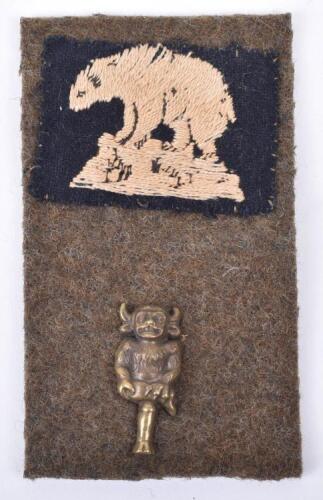 WW2 British 49th Infantry Division 4th Battalion Lincolnshire Regiment Battle Dress Combination Insignia