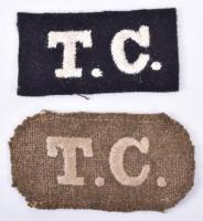 2x WW1 Tank Corps Slip-on Shoulder Titles