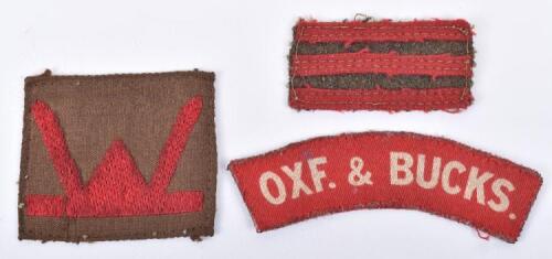 Uniform Removed Insignia of the 53rd Welch Division 71st Brigade 1st Battalion Ox & Bucks Light Infantry