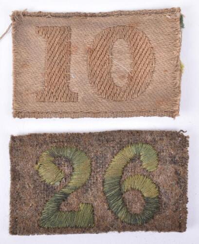 2x Cloth Battalion Numbers Worn by Officer Cadet and Training Reserve Brigades