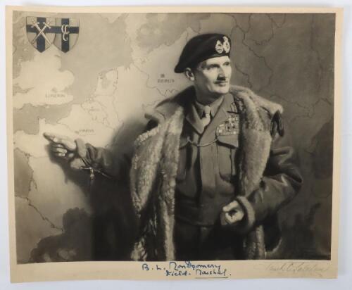Original and Probably Unique Signed Photograph of a Painting of Field Marshal B L Montgomery
