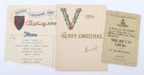 Menu Cards signed by Field Marshal Montgomery&rsquo;s Security Police