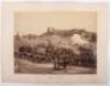 Excellent Original Sepia Photograph of Jhansi Fort Showing British Troops on Artillery Practice