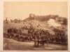 Excellent Original Sepia Photograph of Jhansi Fort Showing British Troops on Artillery Practice - 2