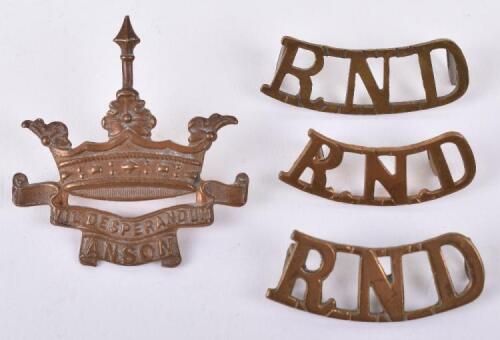 WW1 Anson Battalion Royal Naval Division Cap Badge