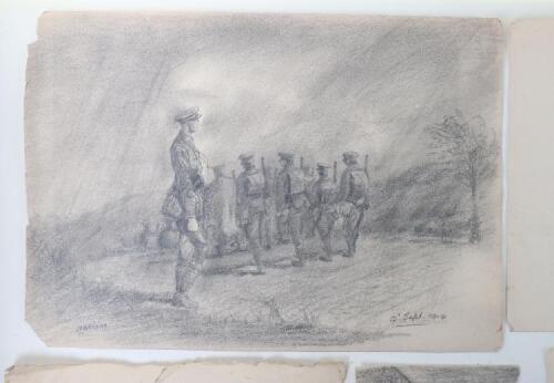 Watercolours & Pen and Ink Drawings. 2nd Lieut. Later Captain John Bryant