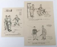 Seymour Three Humorous Home Guard Pen & Ink Drawings,