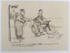 Seymour Three Humorous Home Guard Pen & Ink Drawings, - 3
