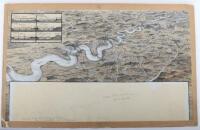 Original Artwork by G.H.Davis Illustrating the Rhine River from Wesel to Coblenz