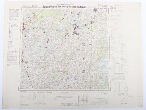 Maps. Deutsche Heeresgitter Baustoffkarte des Europaischen Russland Wartime dates