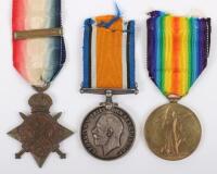 British 1914 Star & Bar Medal Trio 2nd Battalion Royal Munster Fusiliers, Took Part in the Rear Guard Action at Etreaux and Later Killed in Action December 1914