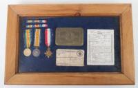 Framed WW1 1914-15 Star Medal Trio Royal Scots