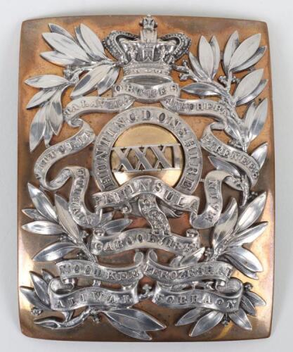 Victorian 31st (Huntingdonshire) Regiment of Foot Officers Shoulder Belt Plate 1847-55