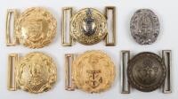 6x Foreign Nations Naval Officers Belt Buckles