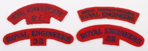 4x Royal Engineers Cloth Shoulder Titles