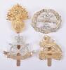 4x British Infantry Regiments Anodised Cap Badges