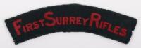First Surrey Rifles Cloth Shoulder Title