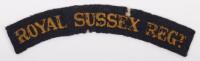 Un-official Royal Sussex Regiment Cloth Shoulder Title