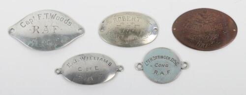 5x WW1 Royal Naval Air Service / Royal Air Force Identity Discs