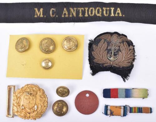 Scarce Badges and Insignia Grouping Relating to a Royal Naval Officer Serving with the British Naval Mission to Colombia 1934-39