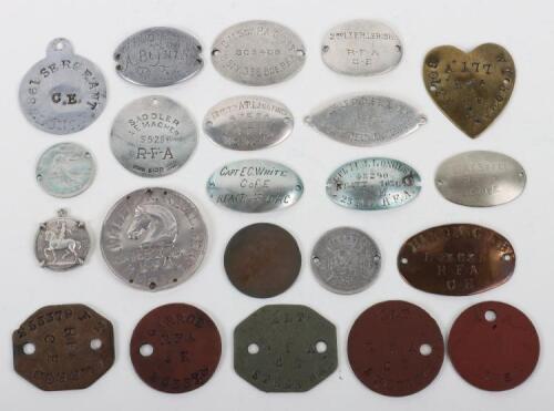 Good Collection of WW1 Identity Discs of Royal Field Artillery Interest