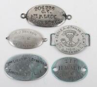 5x Great War Identification Discs of Somerset Light Infantry Interest