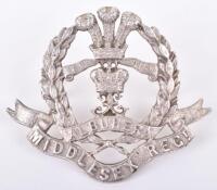 Silver Middlesex Regiment Officers Cap Badge