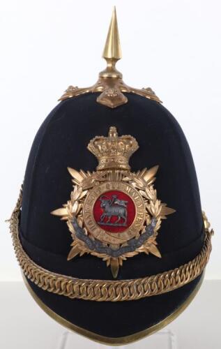 Victorian Queens Royal West Surrey Regiment Officers Home Service Helmet