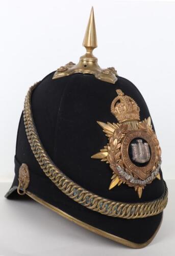 Post 1902 Devonshire Regiment Officers Home Service Helmet