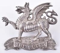 Hallmarked Silver The Buffs East Kent Regiment Officers Cap Badge