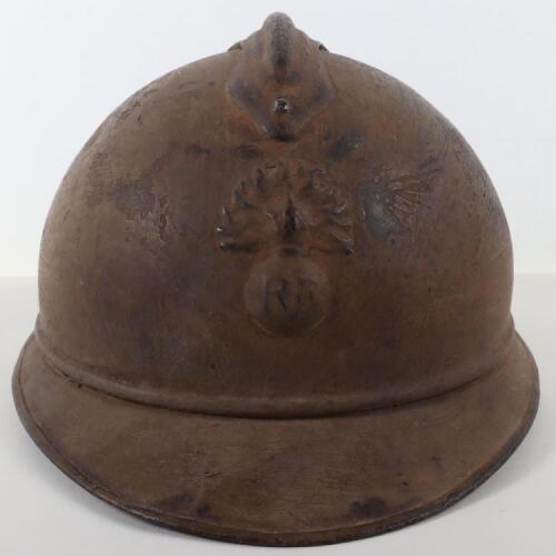 Rare WW1 French Foreign Legion (Legion Etrangere) Troops M-15 Adrian Steel Helmet