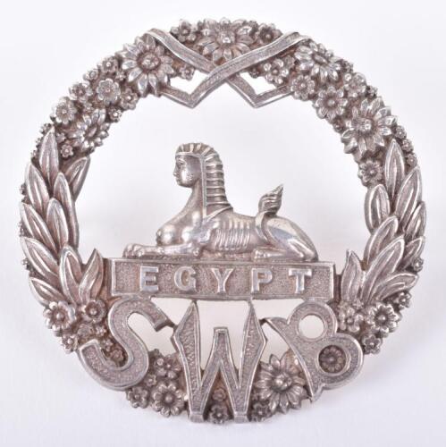 Sterling Silver South Wales Borderers Officers Cap Badge