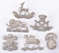 6x White Metal Volunteer Battalion Cap Badges