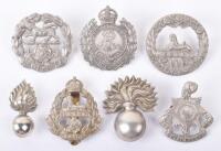 7x White Metal Volunteer Battalion Badges