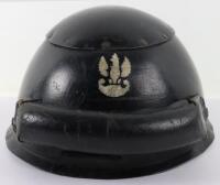 Scarce WW2 British Tank Crew Helmet Worn by a Member of the Polish Armoured Corps