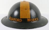 Scarce WW2 British Home Front Steel Helmet for Ashford Works