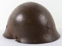 WW2 Japanese Battle Damaged Steel Combat Helmet