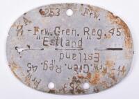 Waffen-SS Grenadier Regiment 45 “Estland” Identity Disc