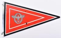 Rare Third Reich Fire Police Officers (Feuerloschpolizei) Car Pennant