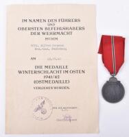 WW2 German Eastern Front Award and Citation