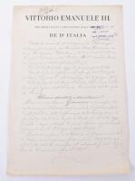 Official Document Signed by Italian Fascist Leader Benito Mussolini