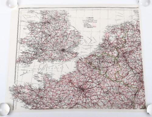 2x Royal Air Force Escape & Evasion Tissue Paper Escape Maps of North West Europe