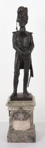 Presentation Bronze Military Figure of a Swedish Life Guard by Alfred Ohlson (1868-1940), Presented to a Swedish Officer who was Killed in Action During the Finish Civil War in 1918