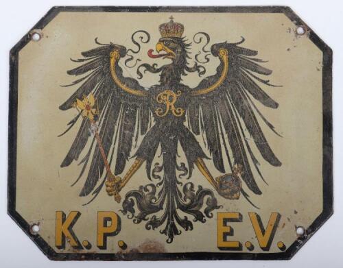Imperial German Prussian State Railway Carriage Plaque