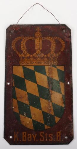 Kingdom of Bavaria State Railways Carriage Plaque