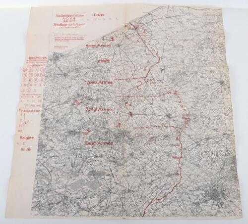 WW1 German 1917 Map of Belgium