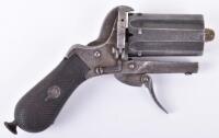 6 Shot 7mm Pin Fire Pepperbox Revolver