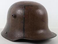 Imperial German M-16 Battle Damaged Camouflaged Steel Helmet,